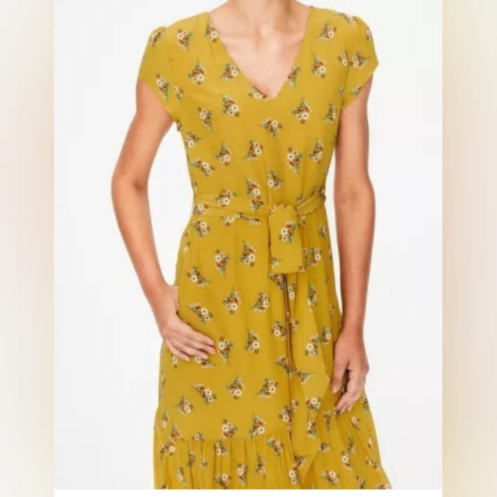 Boden Amy Dijon Wild Posy Midi Dress (US/10P)